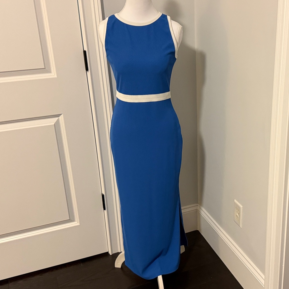 Blue and White Maxi Dress